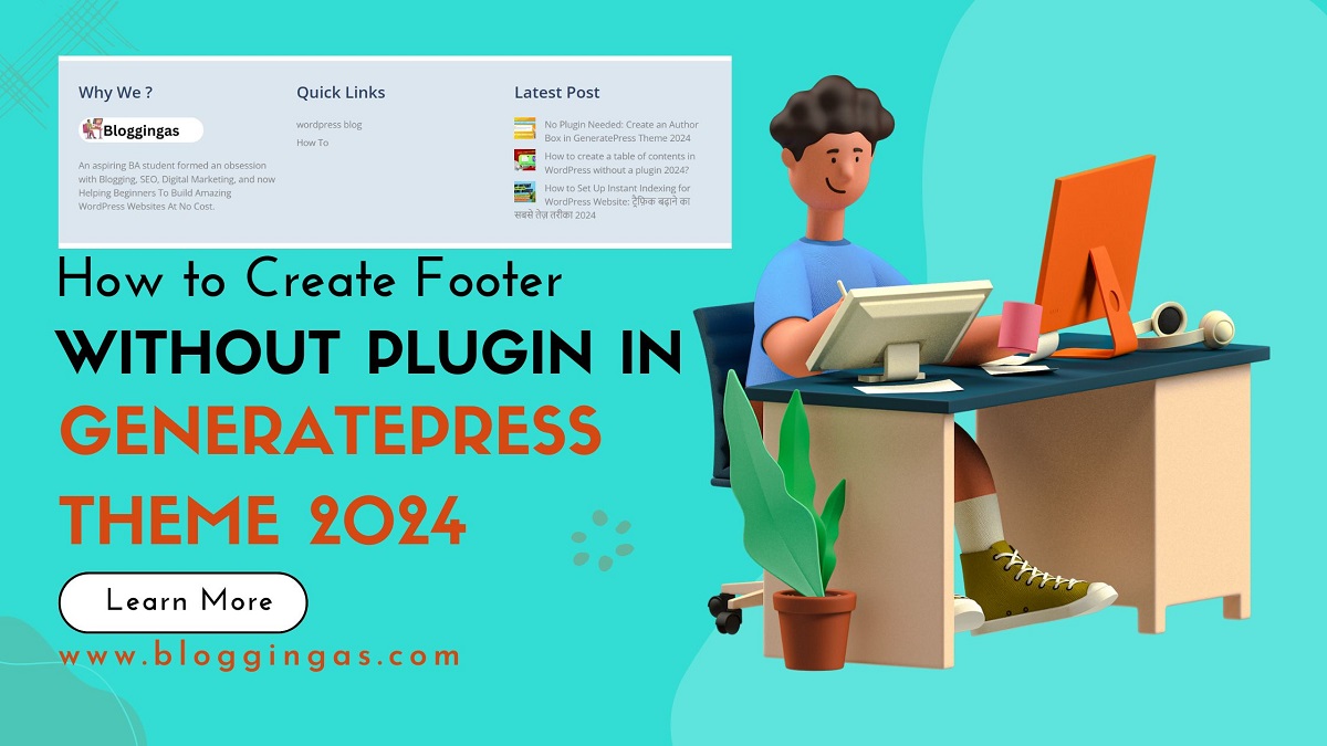 Create Footer Without Plugin in GeneratePress Theme