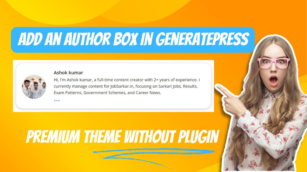 Create an Author Box in GeneratePress Theme 2024